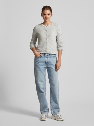 Peek & Cloppenburg Gina TricotStrickjacke mit Knopfleiste in hellgrau melange