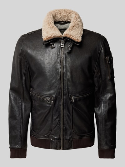 Peek & Cloppenburg GipsyLederjacke Mit Stehkragen Modell 'SELWIN' In Dunkelbraun