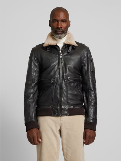 Peek & Cloppenburg GipsyLederjacke Mit Stehkragen Modell 'SELWIN' In Dunkelbraun