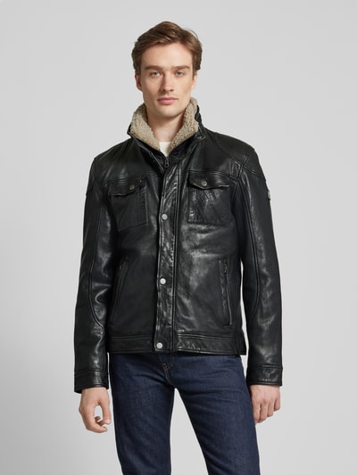 Peek & Cloppenburg GipsyLederjacke Mit Stehkragen Modell 'TALTON' In Black