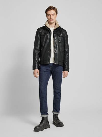Peek & Cloppenburg GipsyLederjacke mit Stehkragen Modell 'TALTON' in black