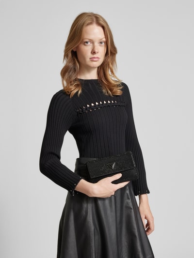 Peek & Cloppenburg GuessClutch mit Ziersteinbesatz Modell 'ZALINA FLAP' in black