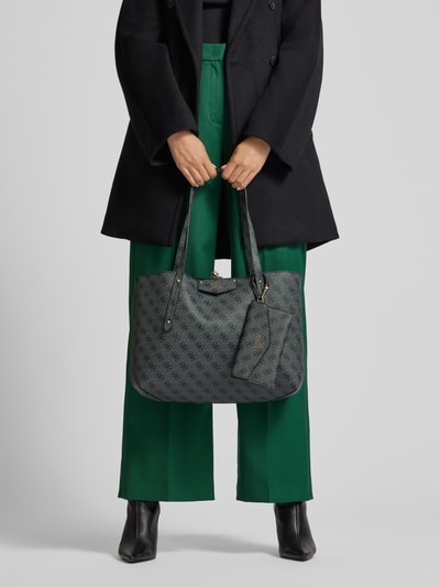 Peek & Cloppenburg GuessHandtasche mit Label-Applikation Modell 'ECO BRENTON' in anthrazit