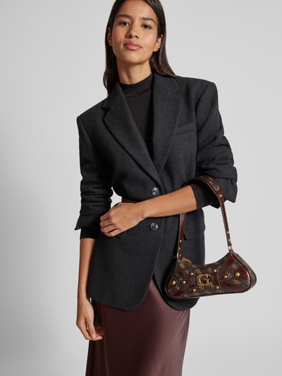 Peek & Cloppenburg GuessHandtasche mit Label-Applikation Modell 'MINTHA' in dunkelbraun