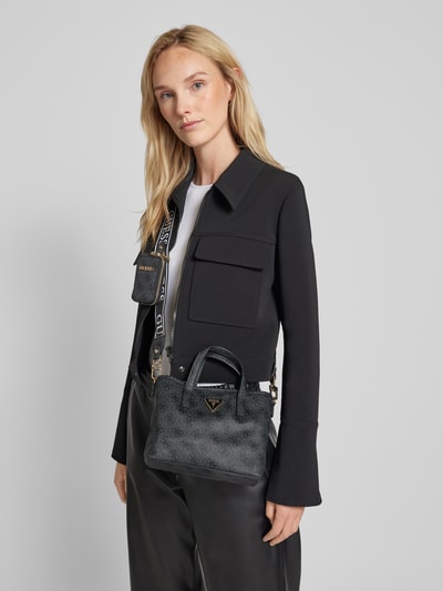 Peek & Cloppenburg GuessHandtasche mit Label-Details Modell 'LATONA' in anthrazit melange