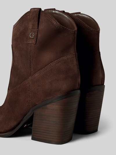 Peek & Cloppenburg GuessLederstiefeletten Mit Stickerei Modell 'JALELLA' In Mittelbraun