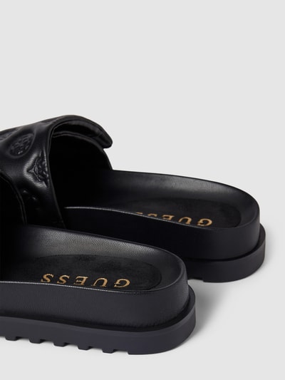Peek & Cloppenburg GuessSandaletten Mit Allover-Logo-Prägung Modell 'FABIO' In Black