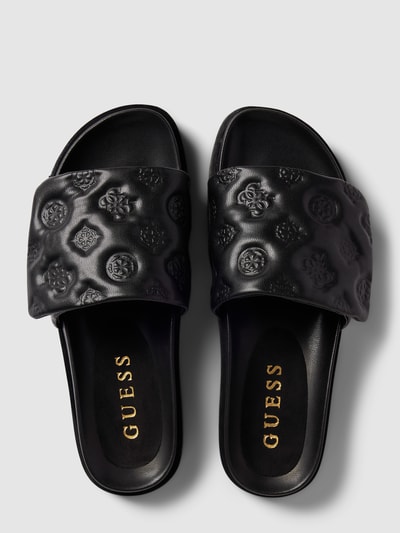 Peek & Cloppenburg GuessSandaletten Mit Allover-Logo-Prägung Modell 'FABIO' In Black