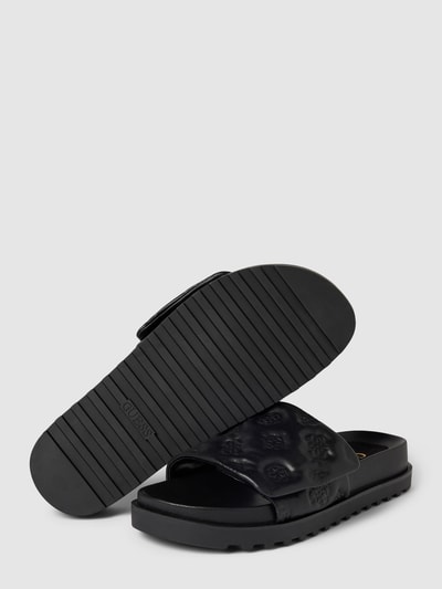 Peek & Cloppenburg GuessSandaletten Mit Allover-Logo-Prägung Modell 'FABIO' In Black
