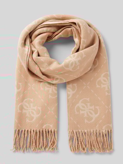 Peek & Cloppenburg GuessSchal mit Logo-Stitching in hellbraun