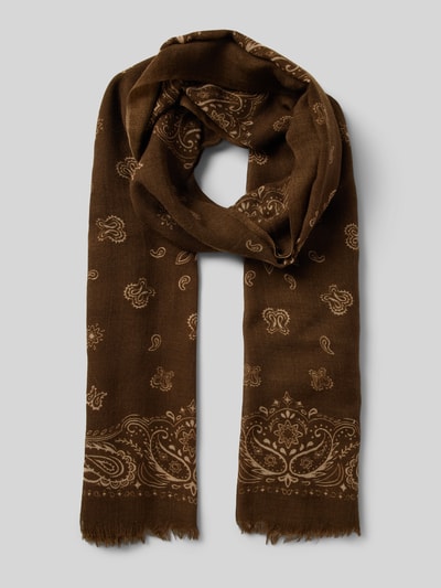 Peek & Cloppenburg HartfordSchal aus Wolle mit Fransen Modell 'Bandana' in oliv