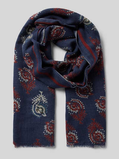 Peek & Cloppenburg HartfordSchal aus Wolle mit Fransen Modell 'Indigo' in marine