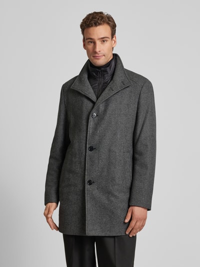 Peek & Cloppenburg HECHTER PARISKurzmantel Aus Lanawoll-Mix Mit Stehkragen In Mittelgrau