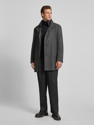 Peek & Cloppenburg HECHTER PARISKurzmantel aus Lanawoll-Mix mit Stehkragen in mittelgrau