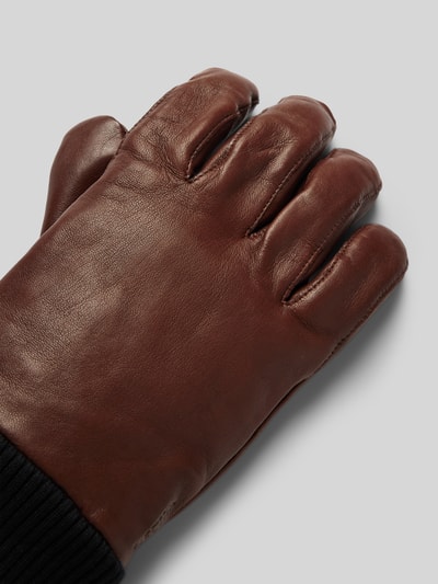 Peek & Cloppenburg HestraLederhandschuhe Mit Gerippten Abschlüssen Modell 'Fredrik' In Camel