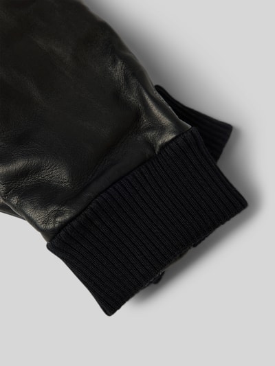 Peek & Cloppenburg HestraLederhandschuhe Mit Gerippten Abschlüssen Modell 'Fredrik' In Black