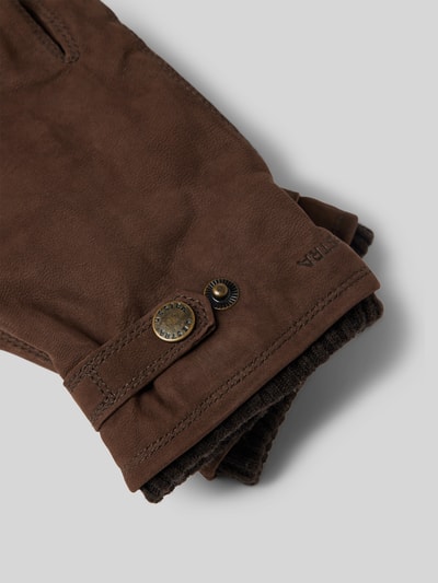 Peek & Cloppenburg HestraLederhandschuhe Mit Label-Prägung Modell 'Bergvik' In Hellbraun