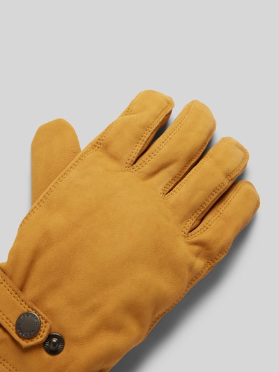 Peek & Cloppenburg HestraLederhandschuhe Mit Label-Prägung Modell 'Bergvik' In Beige
