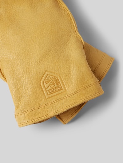 Peek & Cloppenburg HestraLederhandschuhe Mit Label-Prägung Modell 'Jon' In Beige