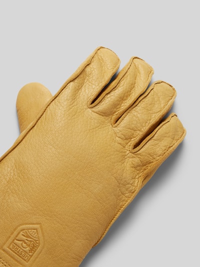 Peek & Cloppenburg HestraLederhandschuhe Mit Label-Prägung Modell 'Jon' In Beige