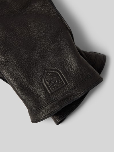 Peek & Cloppenburg HestraLederhandschuhe Mit Label-Prägung Modell 'Jon' In Black