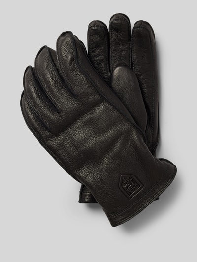 Peek & Cloppenburg HestraLederhandschuhe mit Label-Prägung Modell 'Jon' in black