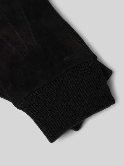 Peek & Cloppenburg HestraLederhandschuhe Mit Label-Schriftzug Modell 'Geoffrey' In Black