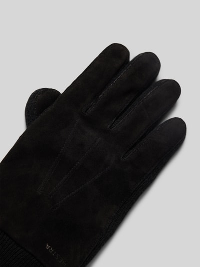 Peek & Cloppenburg HestraLederhandschuhe Mit Label-Schriftzug Modell 'Geoffrey' In Black