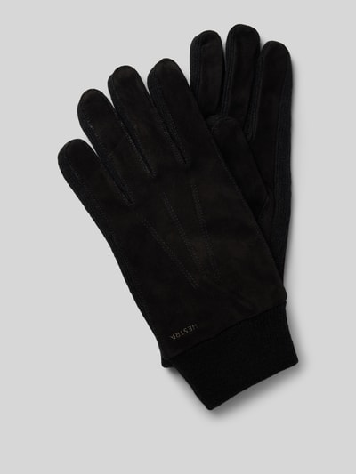 Peek & Cloppenburg HestraLederhandschuhe Mit Label-Schriftzug Modell 'Geoffrey' In Black