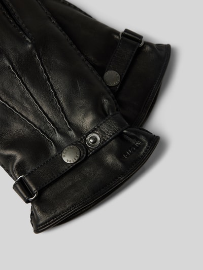 Peek & Cloppenburg HestraLederhandschuhe Mit Verstellbarem Verschluss Modell 'Jake' In Black