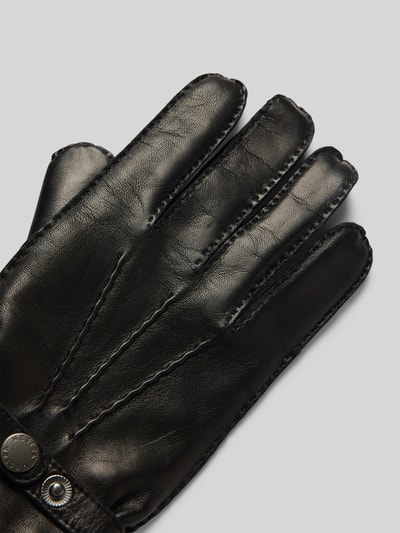 Peek & Cloppenburg HestraLederhandschuhe Mit Verstellbarem Verschluss Modell 'Jake' In Black
