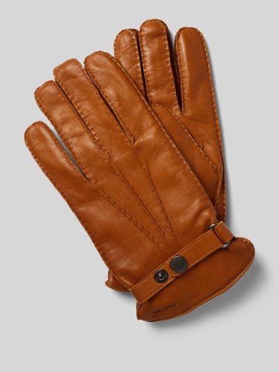 Peek & Cloppenburg HestraLederhandschuhe mit verstellbarem Verschluss Modell 'Jake' in cognac