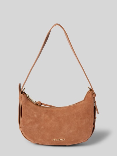 Peek & Cloppenburg Hey MarlyLederhandtasche Mit Label-Applikation Modell 'Lifetime Sister' In Cognac