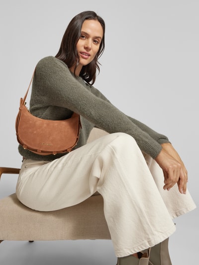 Peek & Cloppenburg Hey MarlyLederhandtasche mit Label-Applikation Modell 'Lifetime Sister' in cognac