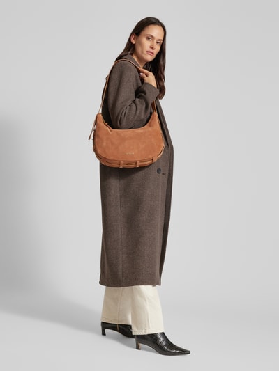 Peek & Cloppenburg Hey MarlyLederhandtasche mit Label-Applikation Modell 'Lifetime Sister' in cognac