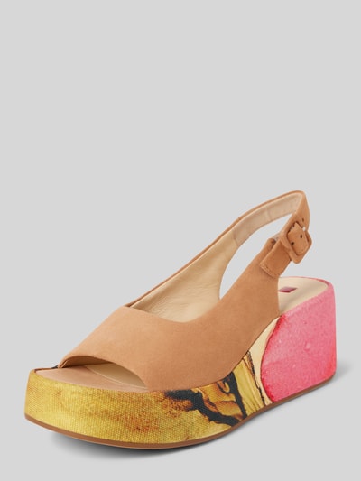 Peek & Cloppenburg HöglSandalette aus Leder mit Plateausohle in beige