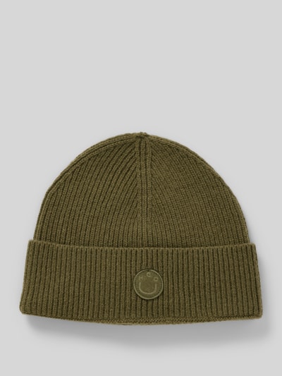 Peek & Cloppenburg Hugo BlueBeanie Aus Woll-Mix Mit Stitching Modell 'Xafi' In Oliv