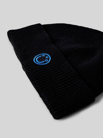 Peek & Cloppenburg Hugo BlueBeanie Aus Woll-Mix Mit Stitching Modell 'Xafi' In Black