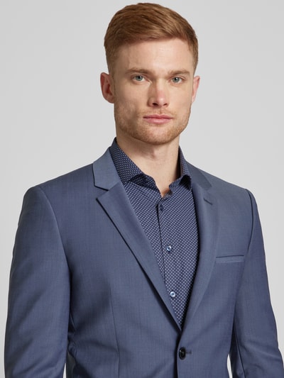 Peek & Cloppenburg HUGO2-Knopf-Sakko Mit Label-Patch In Rauchblau Melange