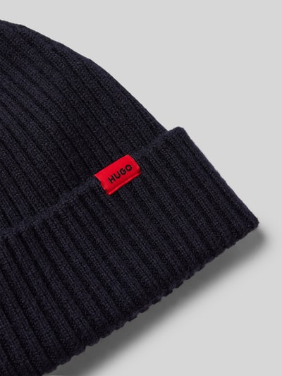 Peek & Cloppenburg HUGOBeanie Aus Schurwolle Mit Label-Patch Modell 'Xola' In Dunkelblau