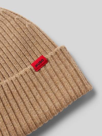 Peek & Cloppenburg HUGOBeanie Aus Schurwolle Mit Label-Patch Modell 'Xola' In Sand