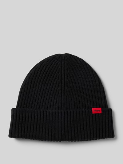 Peek & Cloppenburg HUGOBeanie aus Schurwolle mit Label-Patch Modell 'Xola' in black