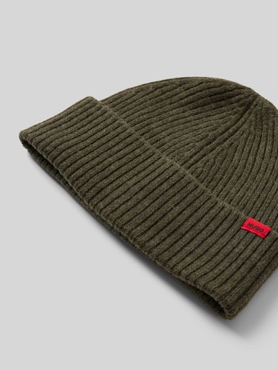 Peek & Cloppenburg HUGOBeanie Aus Schurwolle Mit Label-Patch Modell 'Xola' In Oliv