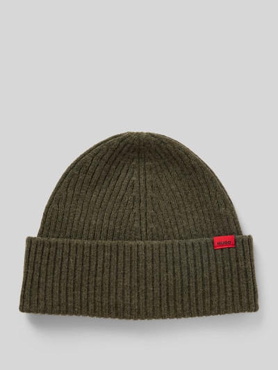 Peek & Cloppenburg HUGOBeanie aus Schurwolle mit Label-Patch Modell 'Xola' in oliv