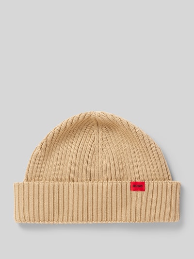 Peek & Cloppenburg HUGOBeanie mit Label-Detail Modell 'Xush' in sand