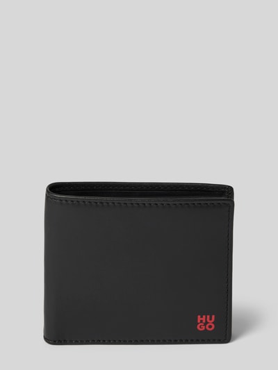 Peek & Cloppenburg HUGOLederportemonnaie mit Label-Print Modell 'Tibby' in black