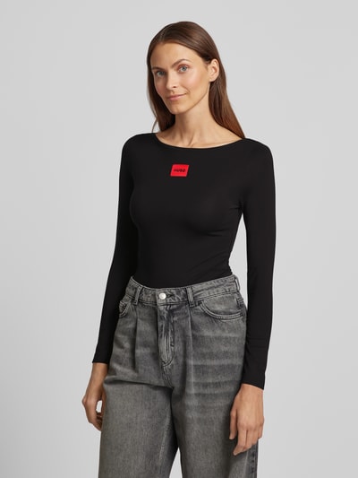 Peek & Cloppenburg HUGOLongsleeve Mit Label-Detail In Black