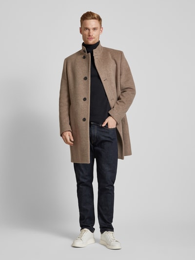 Peek & Cloppenburg HUGOMantel mit Stehkragen Modell 'Mintrax' in beige