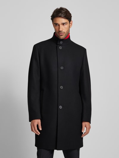Peek & Cloppenburg HUGOMantel Mit Stehkragen Modell 'Mintrax' In Black
