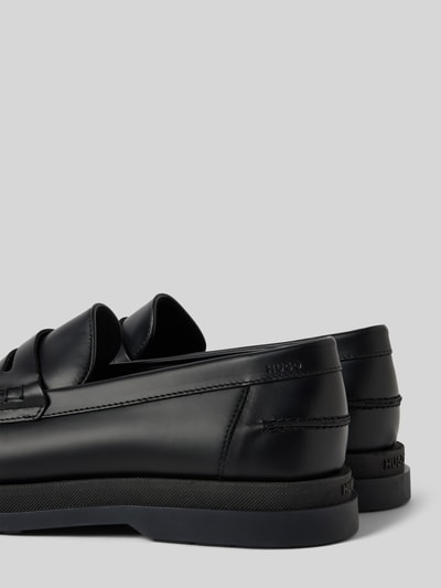 Peek & Cloppenburg HUGOPenny-Loafer Aus Leder Mit Label-Details Modell 'Chaol' In Black
